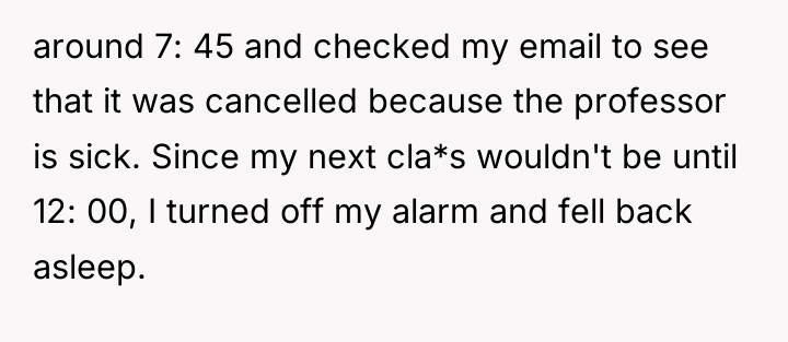around 7: 45 and checked my email to see that...