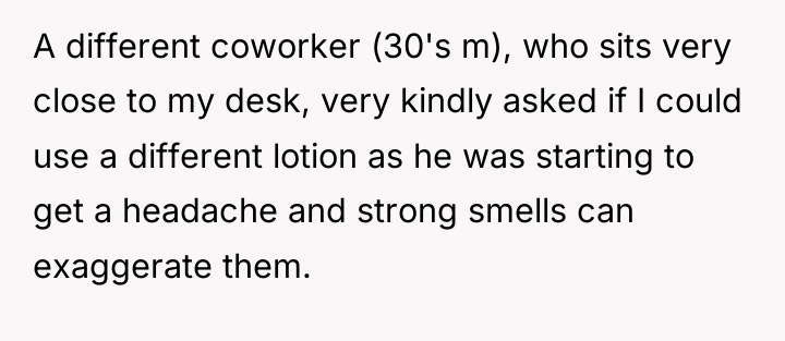 A different coworker (30's m), who sits very close to...