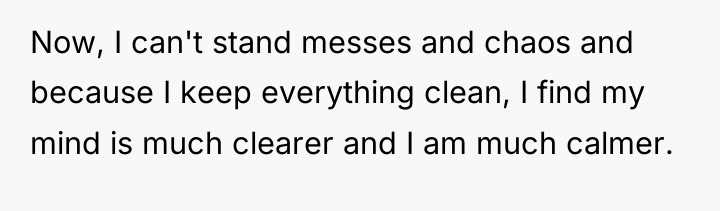 Now, I can't stand messes and chaos and because I...