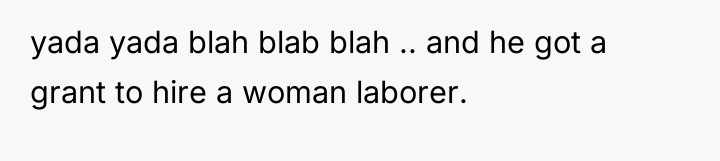 yada yada blah blab blah .. and he got a...