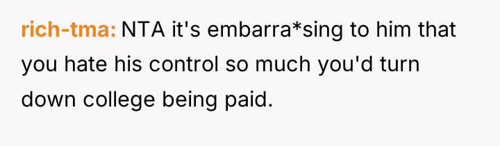 rich-tma NTA it's embarra*sing to him that you hate his...