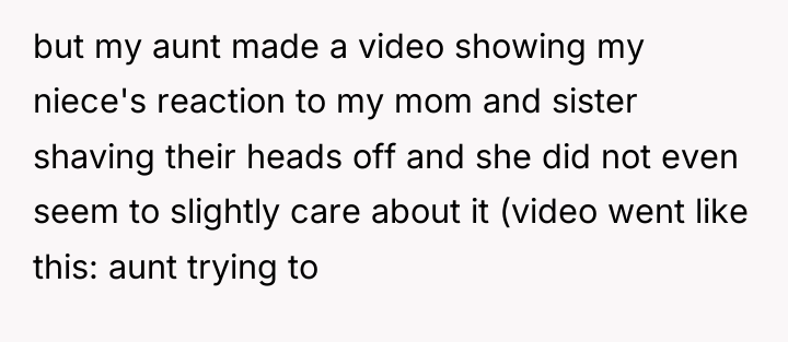 but my aunt made a video showing my niece's reaction...