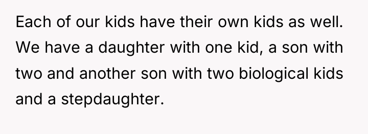 Each of our kids have their own kids as well....