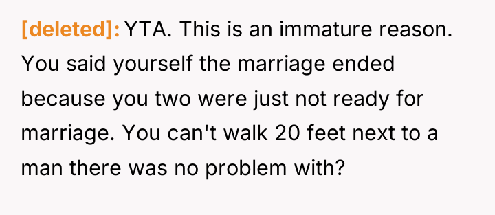 [deleted] YTA. This is an immature reason. You said yourself...