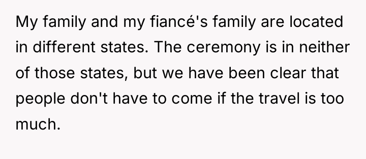 My family and my fiancé's family are located in different...