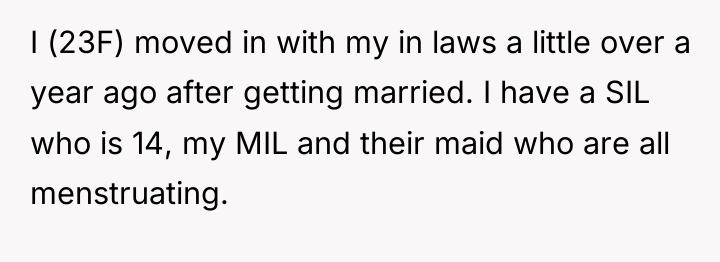I (23F) moved in with my in laws a little...