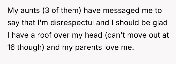 My aunts (3 of them) have messaged me to say...