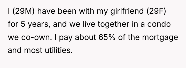 I (29M) have been with my girlfriend (29F) for 5...