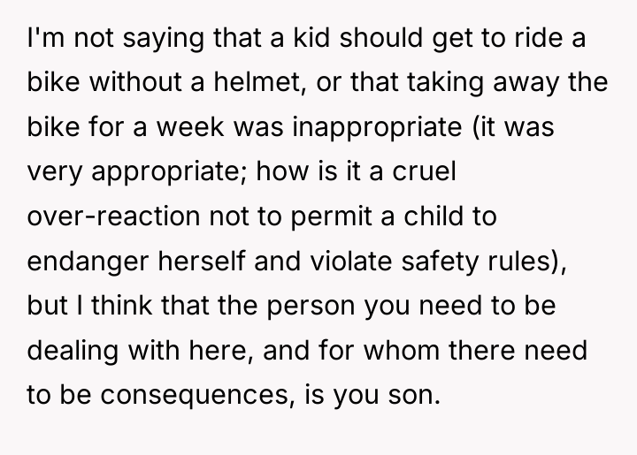 I'm not saying that a kid should get to ride...