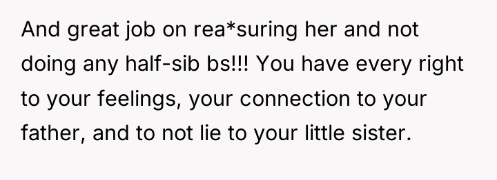 And great job on rea*suring her and not doing any...