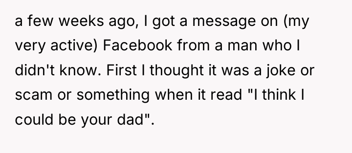 a few weeks ago, I got a message on (my...