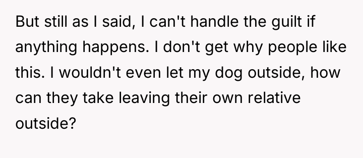 But still as I said, I can't handle the guilt...