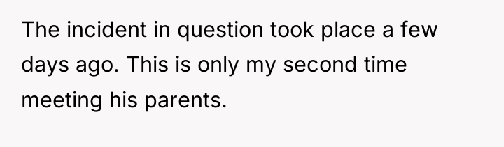 The incident in question took place a few days ago....