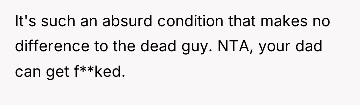 It's such an absurd condition that makes no difference to...