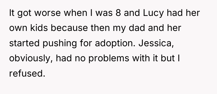 It got worse when I was 8 and Lucy had...