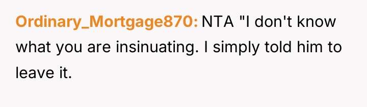 Ordinary_Mortgage870 NTA "I don't know what you are insinuating. I...