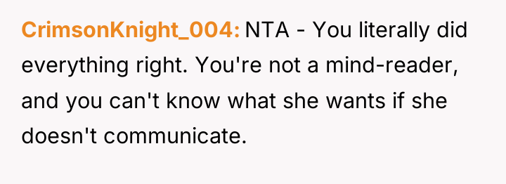 CrimsonKnight_004 NTA - You literally did everything right. You're not...