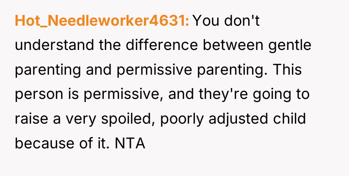 Hot_Needleworker4631 You don't understand the difference between gentle parenting and...