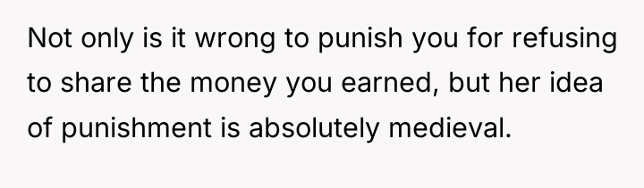 Not only is it wrong to punish you for refusing...