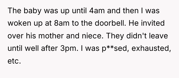 The baby was up until 4am and then I was...