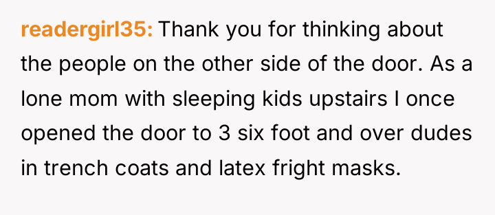 readergirl35 Thank you for thinking about the people on the...