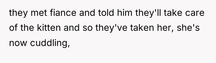 they met fiance and told him they'll take care of...