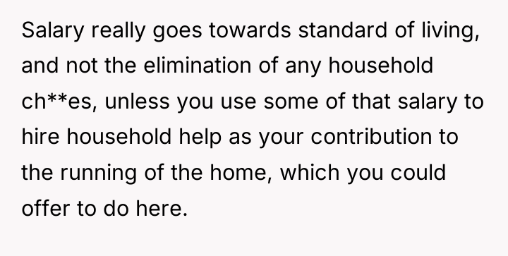 Salary really goes towards standard of living, and not the...