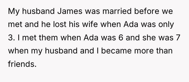 My husband James was married before we met and he...