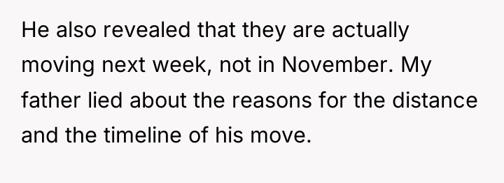 He also revealed that they are actually moving next week,...