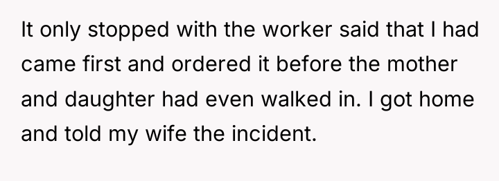 It only stopped with the worker said that I had...