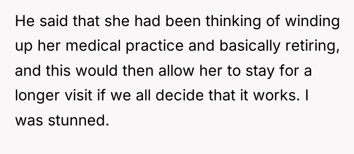 He said that she had been thinking of winding up...