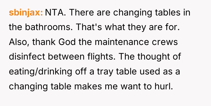 sbinjax NTA. There are changing tables in the bathrooms. That's...
