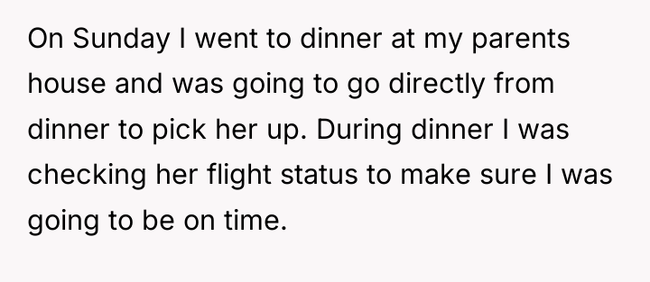 On Sunday I went to dinner at my parents house...