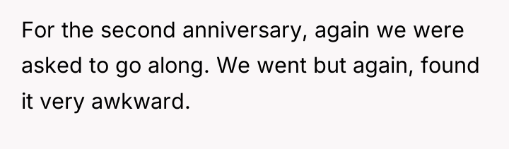 For the second anniversary, again we were asked to go...