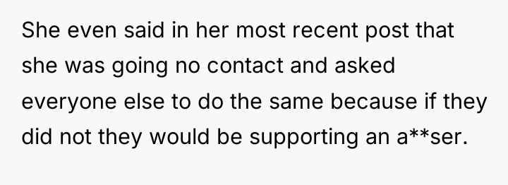 She even said in her most recent post that she...