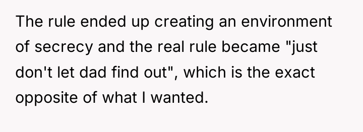 The rule ended up creating an environment of secrecy and...