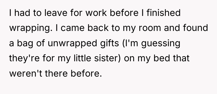 I had to leave for work before I finished wrapping....