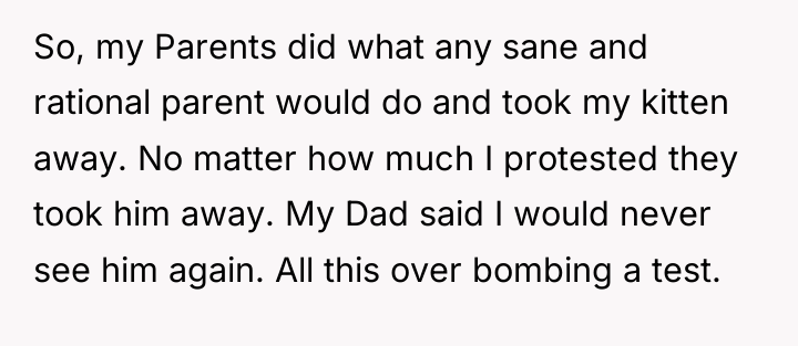 So, my Parents did what any sane and rational parent...