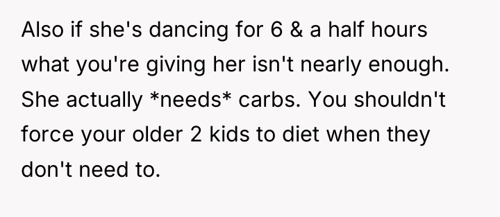Also if she's dancing for 6 & a half hours...