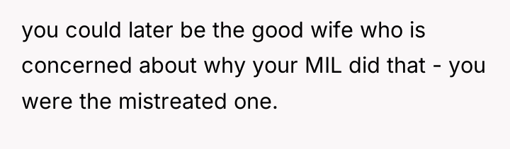 you could later be the good wife who is concerned...