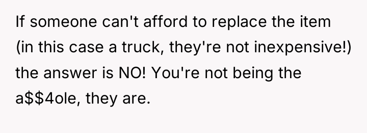If someone can't afford to replace the item (in this...