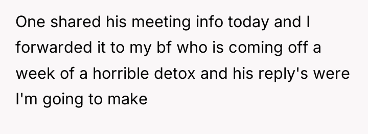 One shared his meeting info today and I forwarded it...