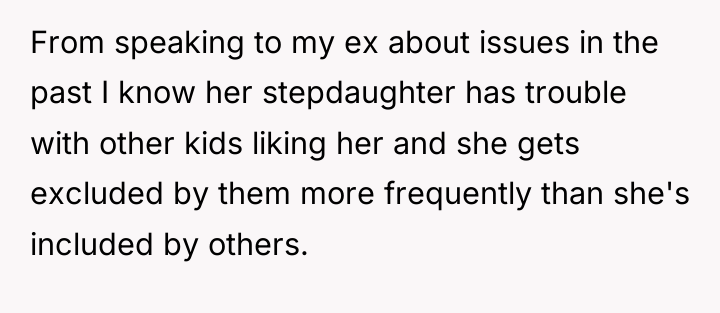 From speaking to my ex about issues in the past...