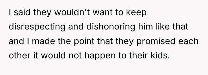I said they wouldn't want to keep disrespecting and dishonoring...