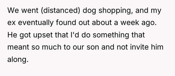 We went (distanced) dog shopping, and my ex eventually found...