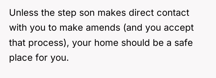 Unless the step son makes direct contact with you to...