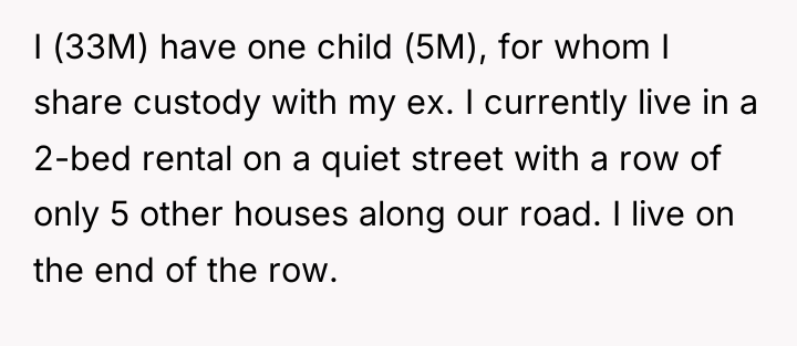 I (33M) have one child (5M), for whom I share...