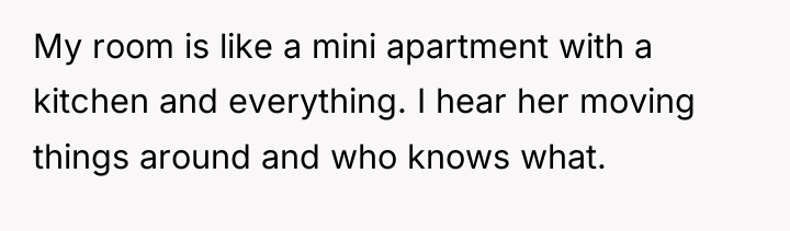My room is like a mini apartment with a kitchen...