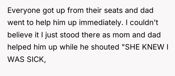 Everyone got up from their seats and dad went to...