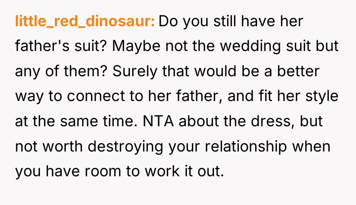 little_red_dinosaur Do you still have her father's suit? Maybe not...